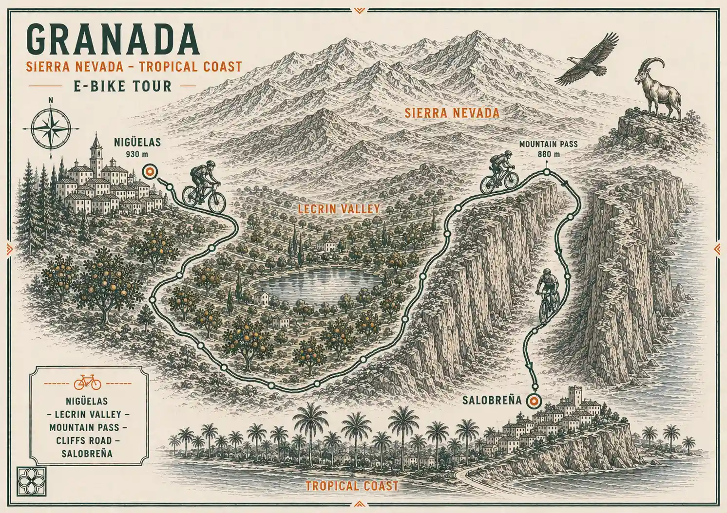 Kaart van Sardinië-tour