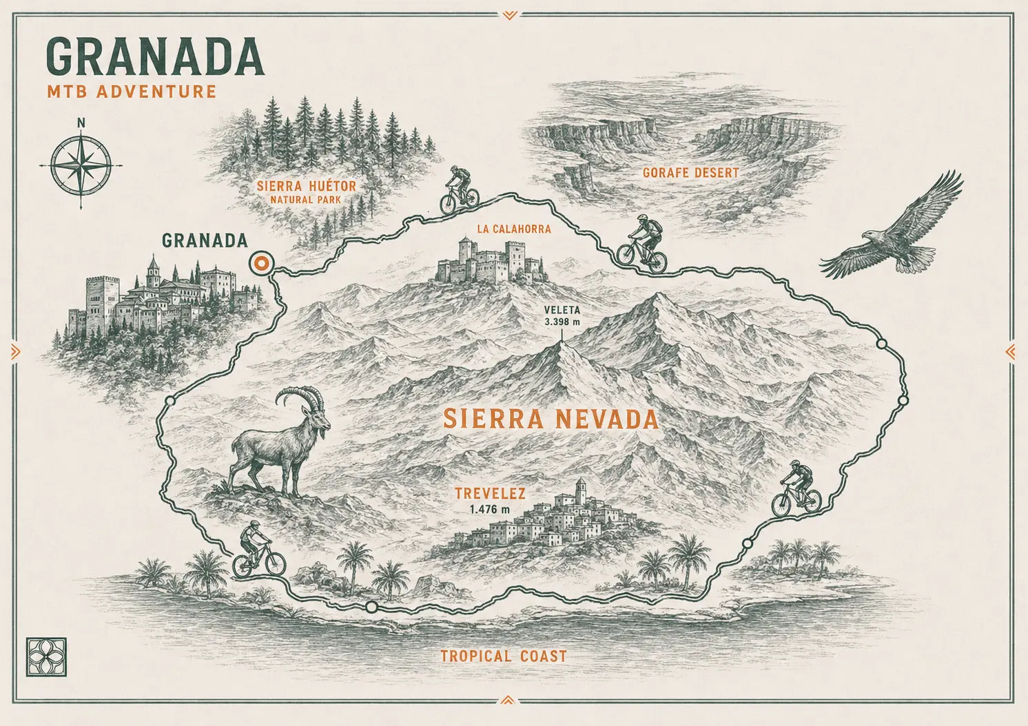 Kaart van Sardinië-tour